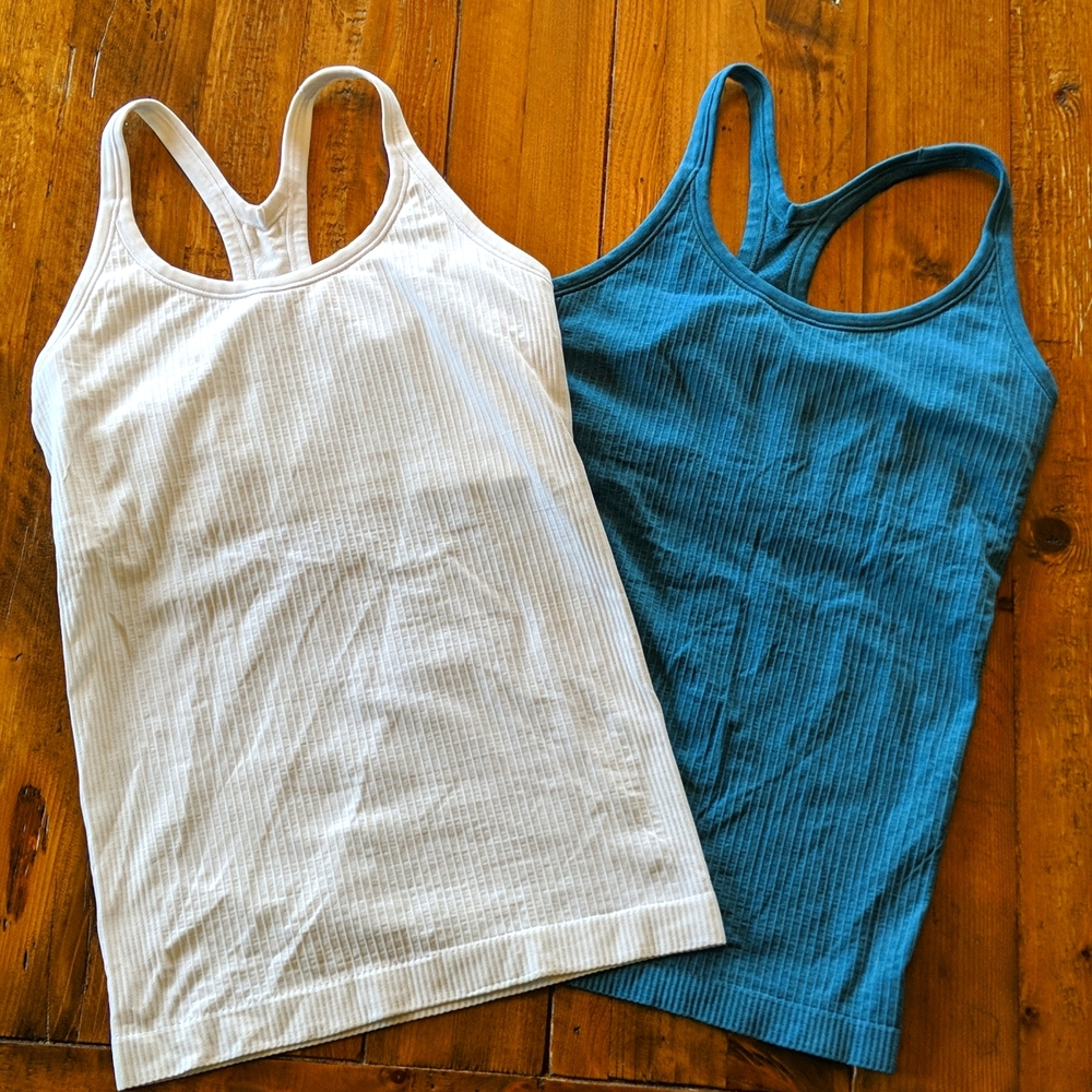 lululemon t-back tank with built in bra BUNDLE size 6
